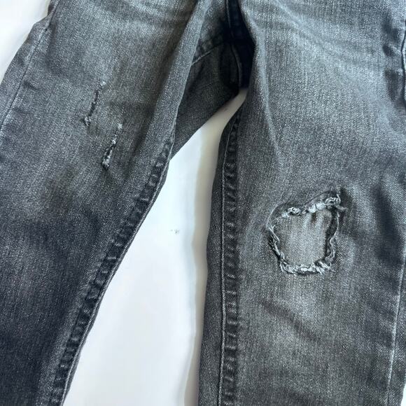 Levi's Denizen Black Distressed Tapered Jeans - Size 4 - Picture 2 of 6